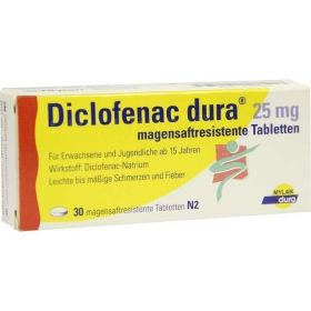 Diclofenac Dura 25 mg magensaftresistente Tabletten günstig im Preisvergleich