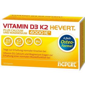 VITAMIN D3 K2 Hevert plus Ca Mg 4000 IE/2 Kapseln günstig im Preisvergleich
